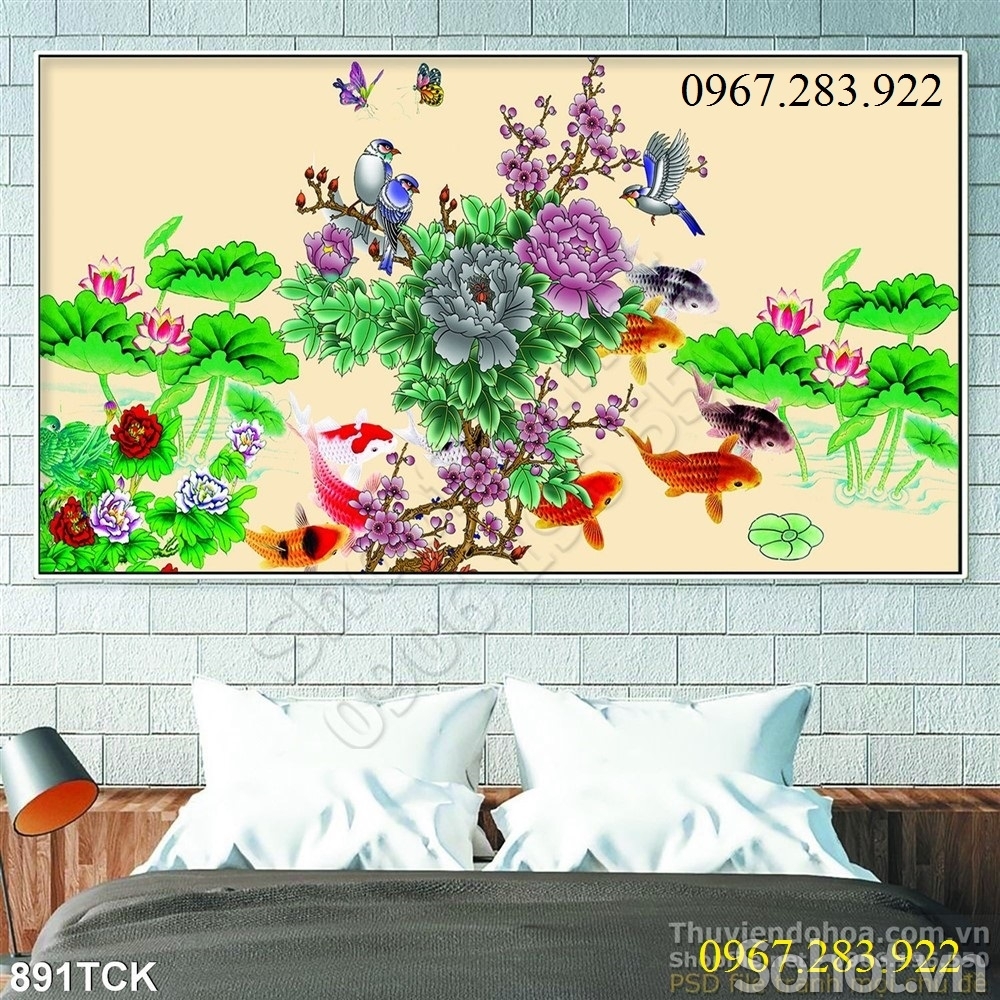 Gạch ốp tường- Tranh trang trí hoa mẫu đơn