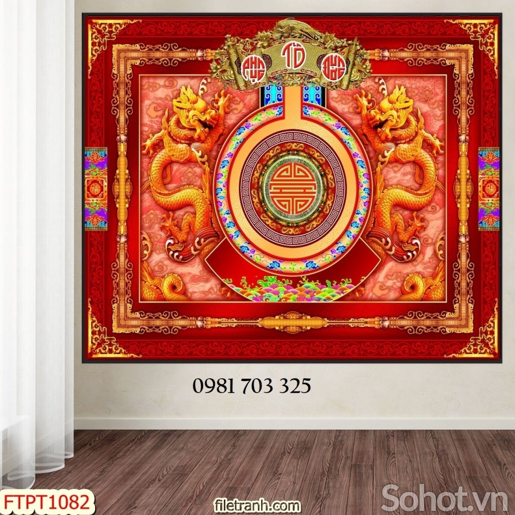 tranh gạch 3d phòng thờ