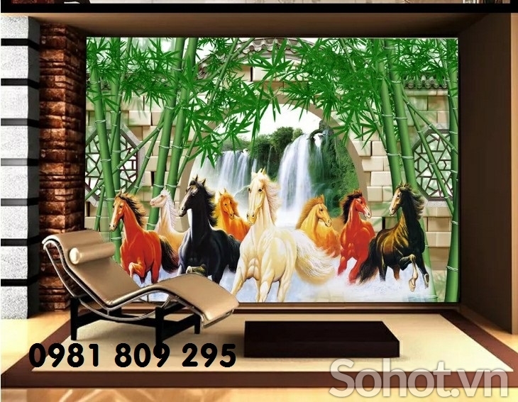 Mã đáo thành công - tranh gạch 3d ngựa ốp tường