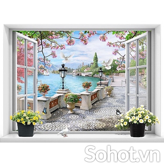 Tranh gạch cửa sổ 3d - XVCC65