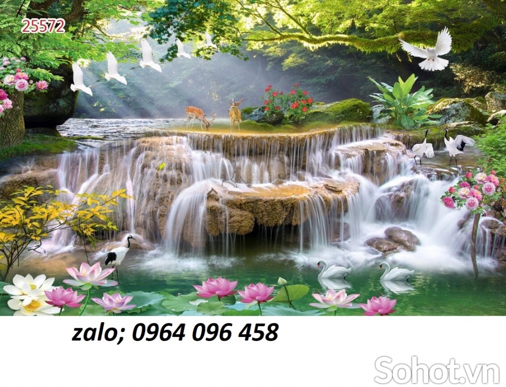 Tranh gạch men 3d ốp tường phong cảnh đồng quê - SXC733
