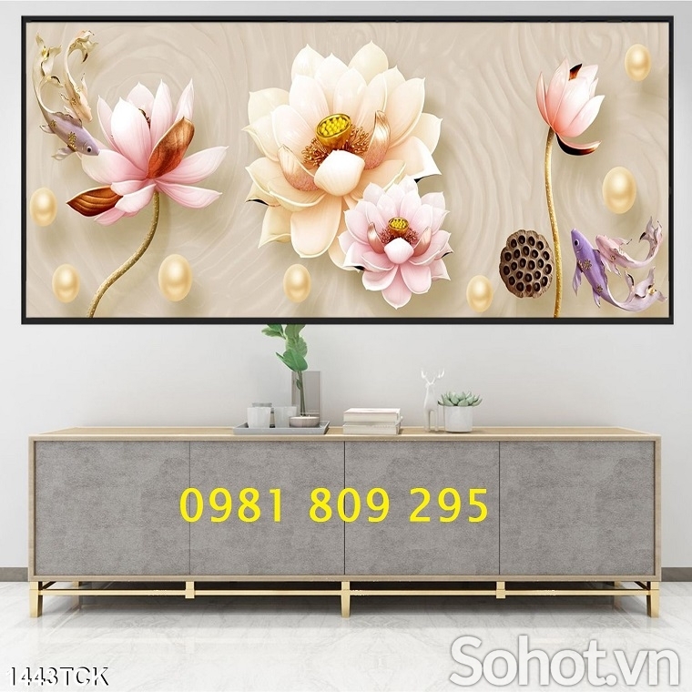 Tranh gạch hoa sen , gạch 3d HP36365