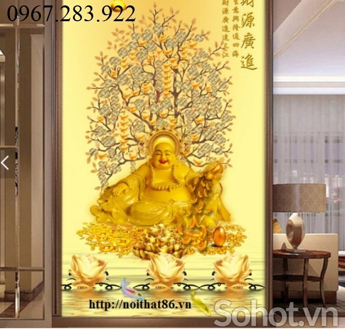 Gạch ốp tường 3D Phật Di Lặc