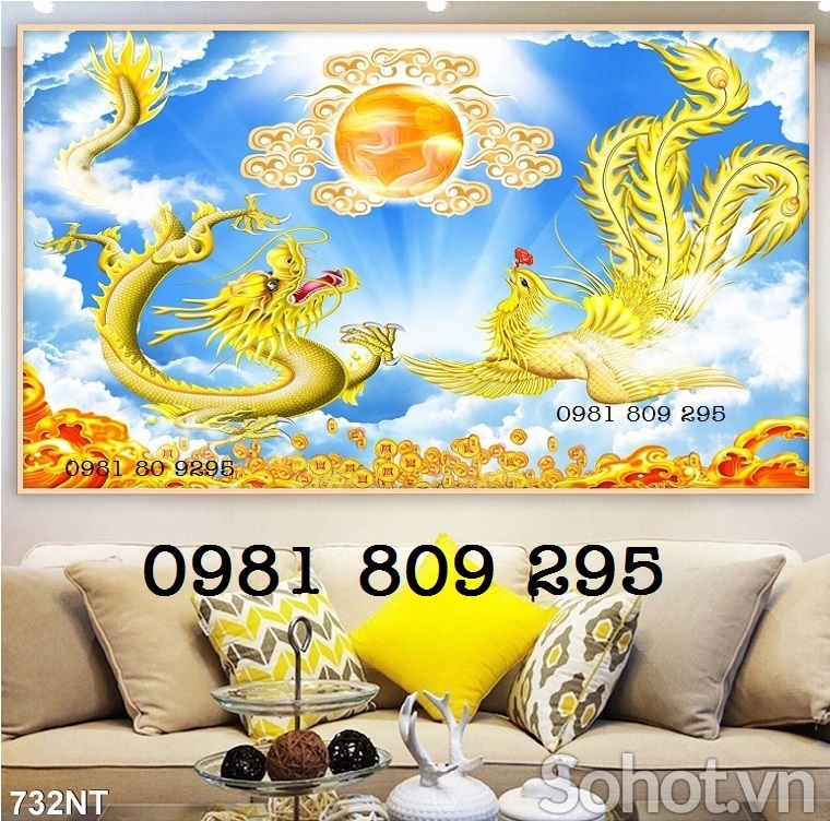 Mẫu tranh gạch rồng phượng