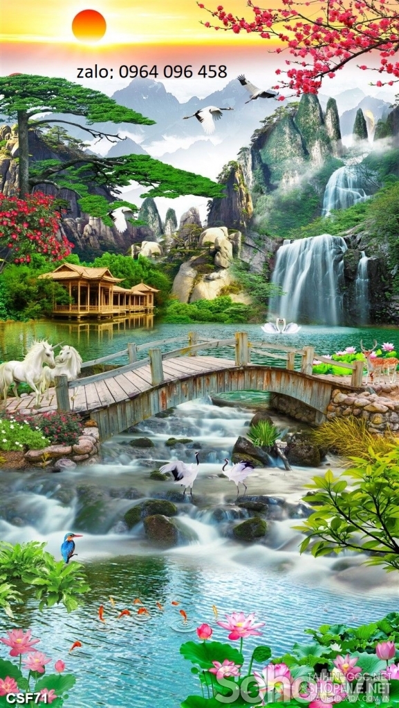 Tranh gạch 3d ốp tường khổ đứng - BCVB87