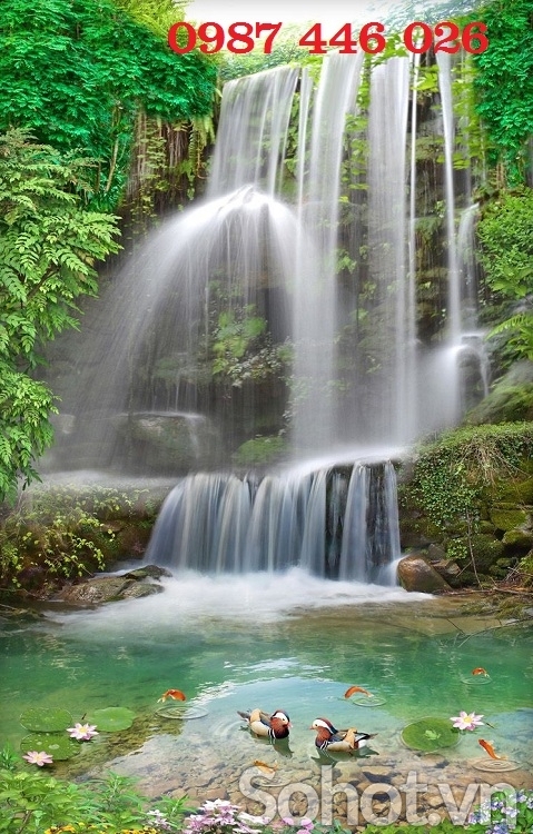 Gạch ốp tường tranh gạch thác nước HP8273