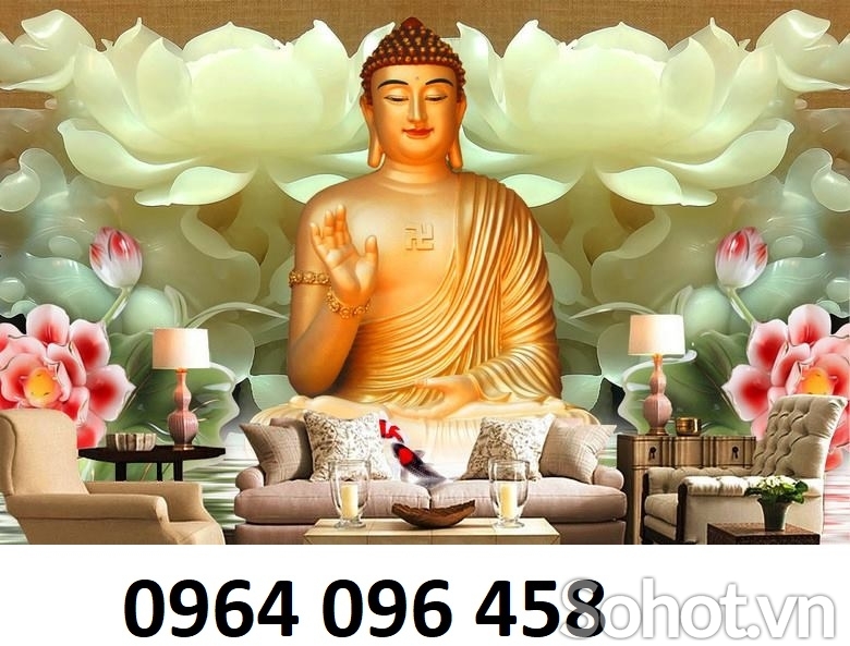Tranh phật phòng thờ - tranh gạch 3d phòng thờ - 098CN