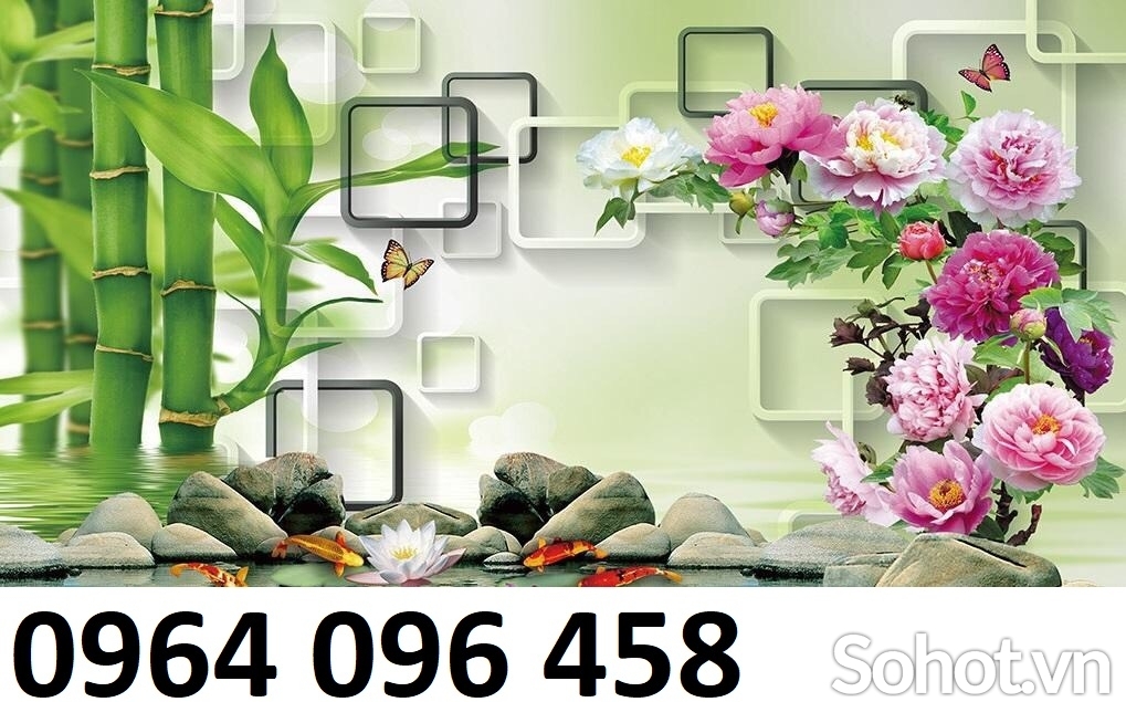 Tranh gạch 3d hoa mẫu đơn - HC4