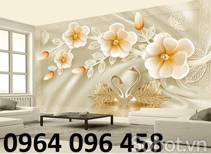Tranh gạch 3d hoa sứ ngọc - MNM09