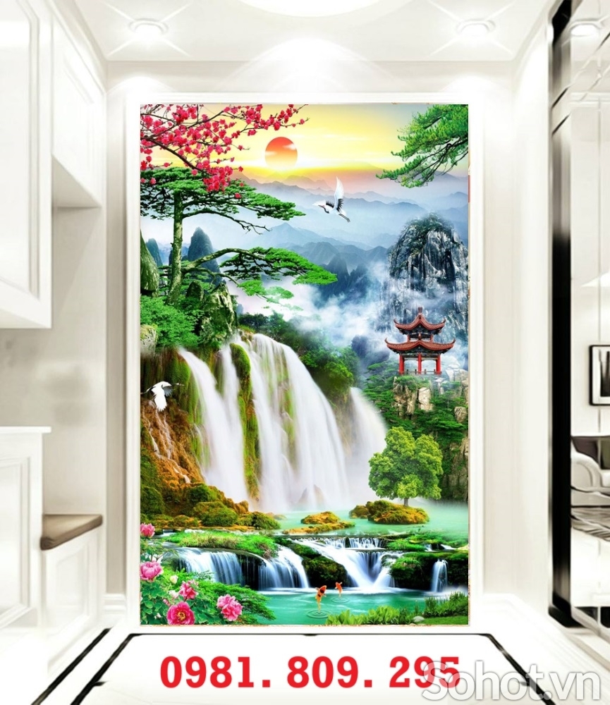 Tranh thác nước , gạch tranh