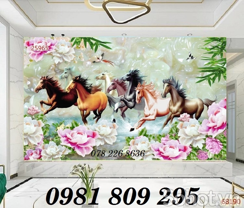 Tranh gạch bát mã - gạch tranh ốp phòng khách