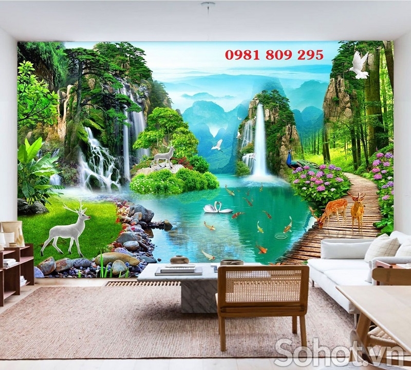 Tranh phong cảnh , gạch men cao cấp HP757