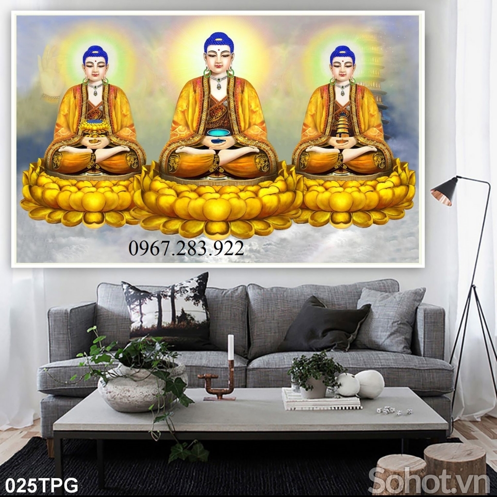 Tranh tường phật giáo phủ UV gạch men