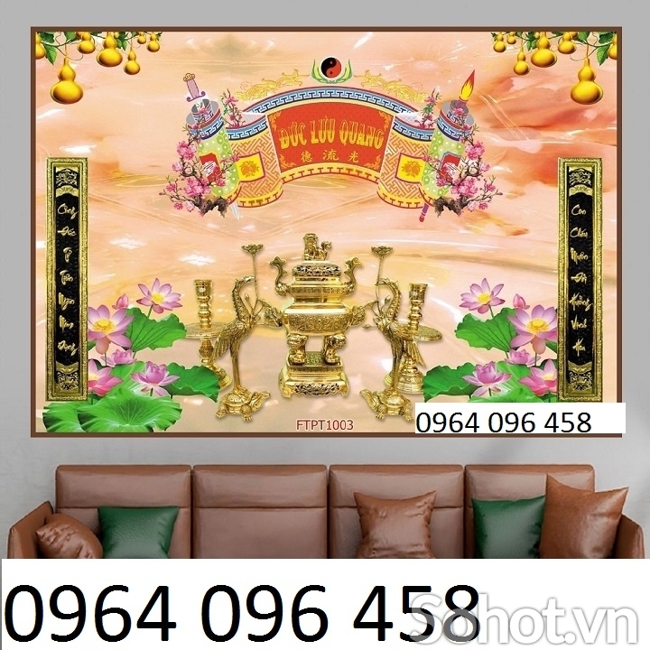 tranh gạch 3d - gạch tranh 3d phòng thờ - QLK09