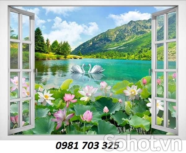 Tranh gạch cửa sổ 3D