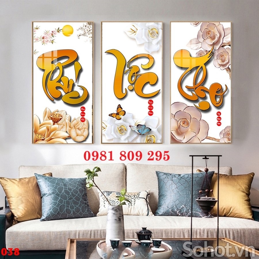 Tranh gạch men phúc lộc thọ HD9393