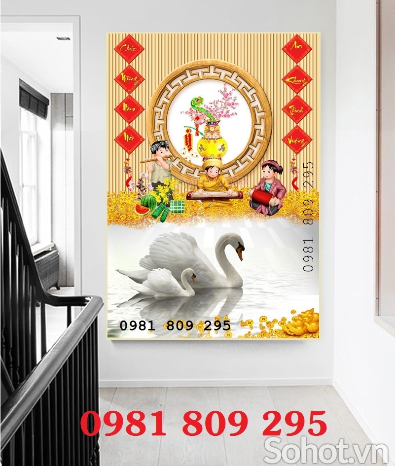 Tranh gạch cây kim tiền 3d phong thủy