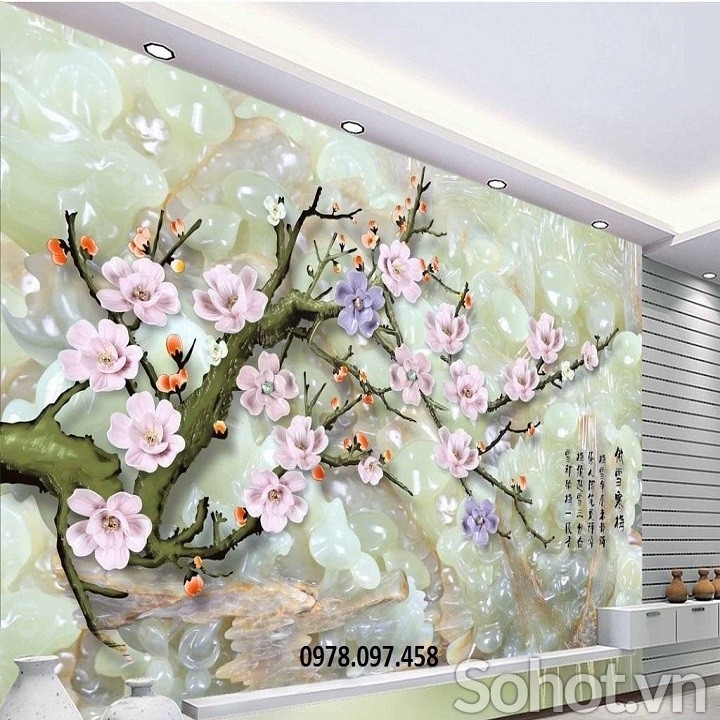 Tranh gạch vườn hoa 3d