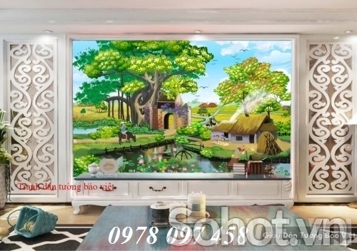 Tranh gạch 3d- tranh phong cảnh quê