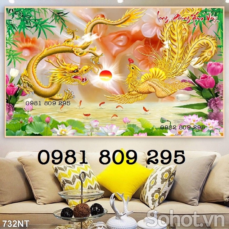 Mẫu tranh gạch rồng phượng