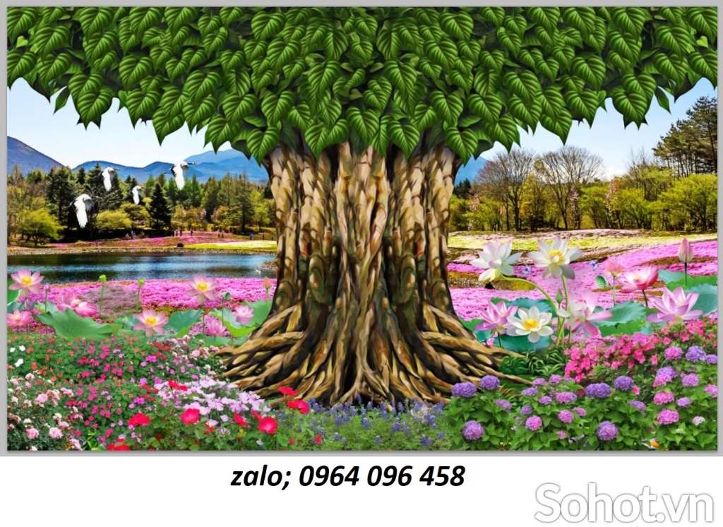 Tranh gạch 3d tranh cây bồ đề - SCX43