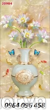 Tranh gạch 3d bình hoa sứ ngọc - CXV44