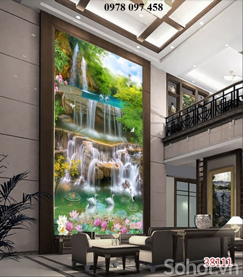 Tranh gạch 3D tranh thác nước