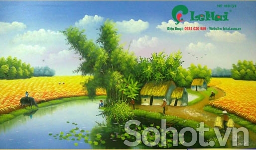 tranh đồng quê - gạch tranh 3d