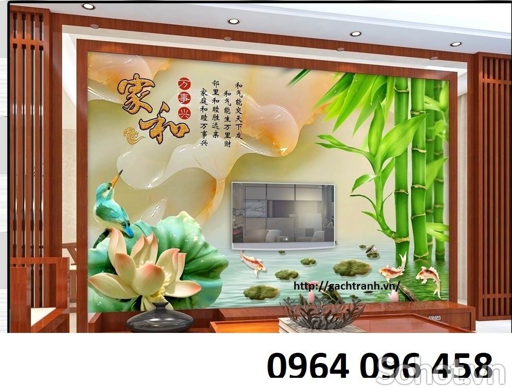 Tranh gạch 3d trang trí phòng khách - 555XK