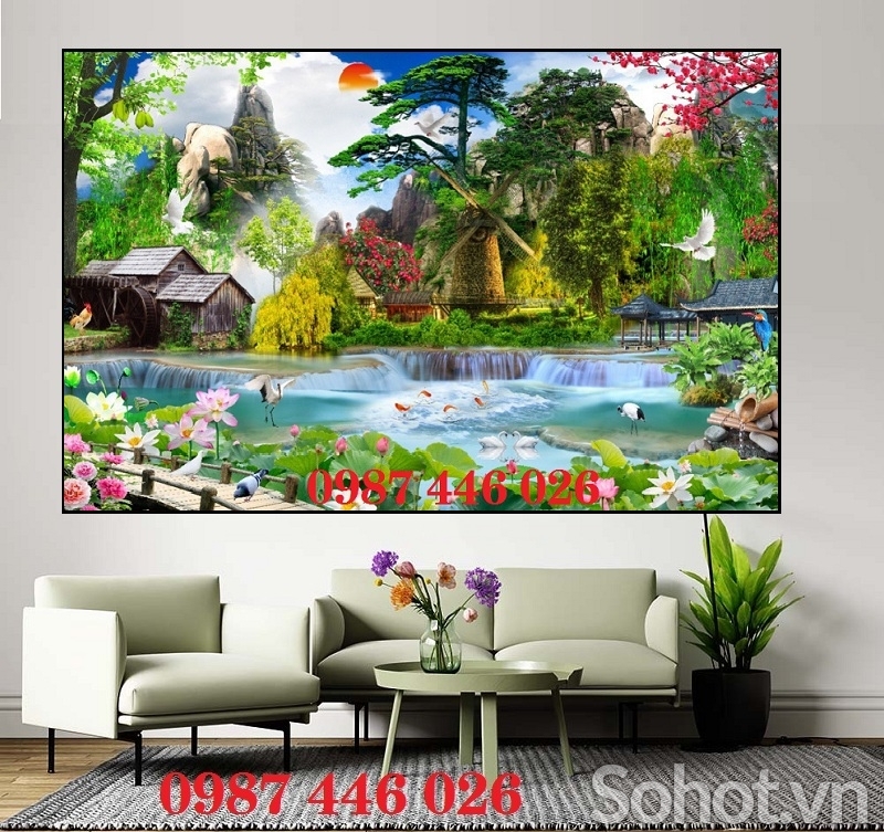 Tranh gạch men phong cảnh đẹp 3d HP0822