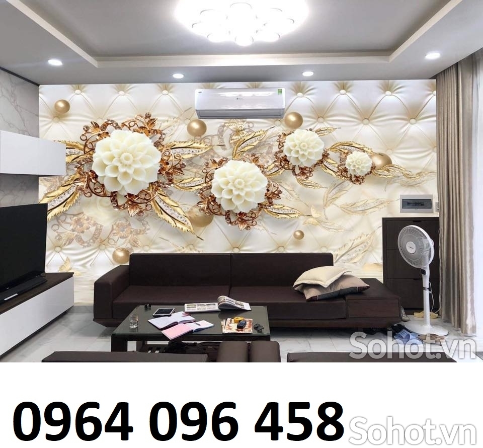 Tranh gạch 3d hoa ngọc - TVCX4