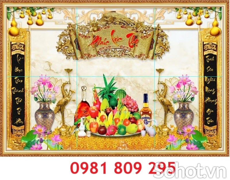 Tranh gạch men, gạch trang trí mẫu phòng thờ