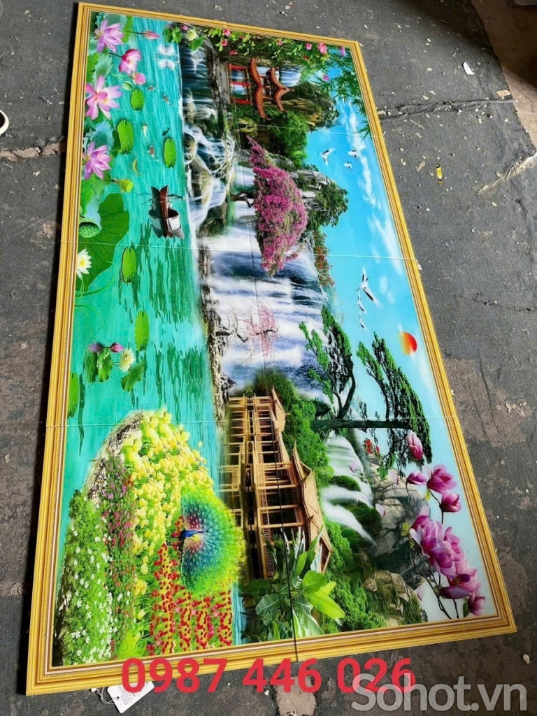 Gạch 3d, tranh phong cảnh in thực tế HP027