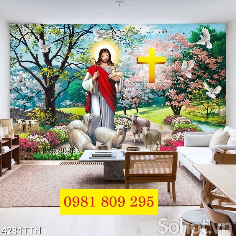 Tranh gạch ốp tường công giáo , gạch