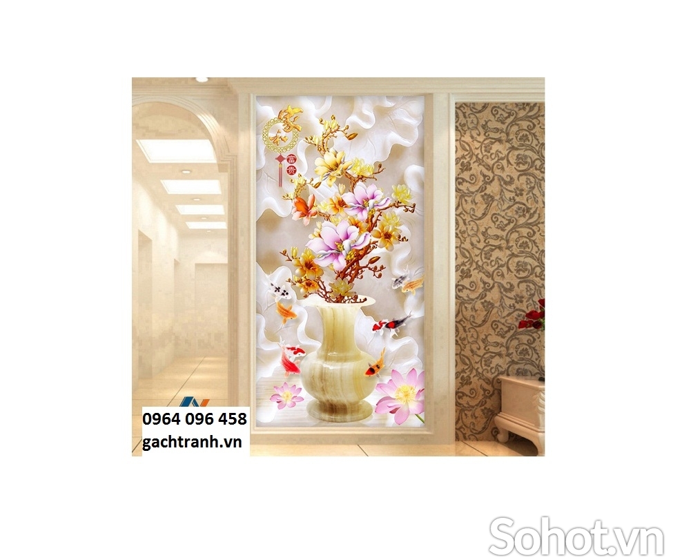 gạch tranh dán tường 3d tranh ngọc - DD3