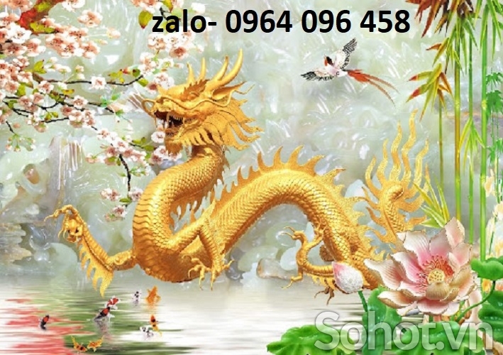 Tranh gạch 3d phong thủy rồng phượng - CVBB65