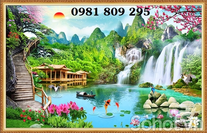tranh 3d phong cảnh - tranh gạch 3d phong cảnh