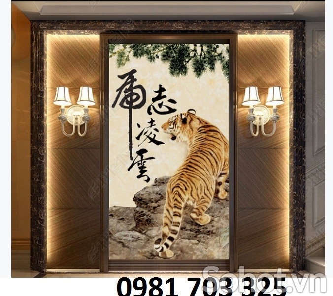 Tranh gạch hổ đẹp phong thủy trang trí