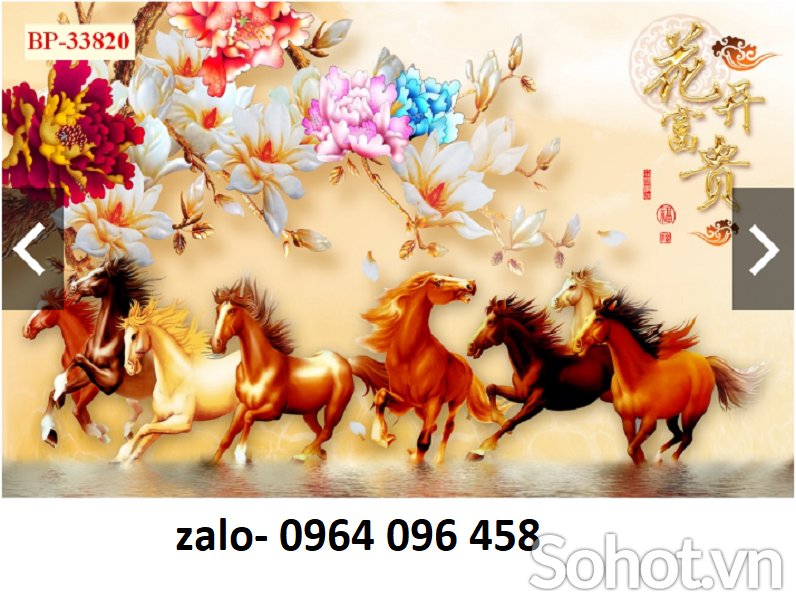 Tranh mã đáo thành công gạch tranh 3d ốp tường - 77CV
