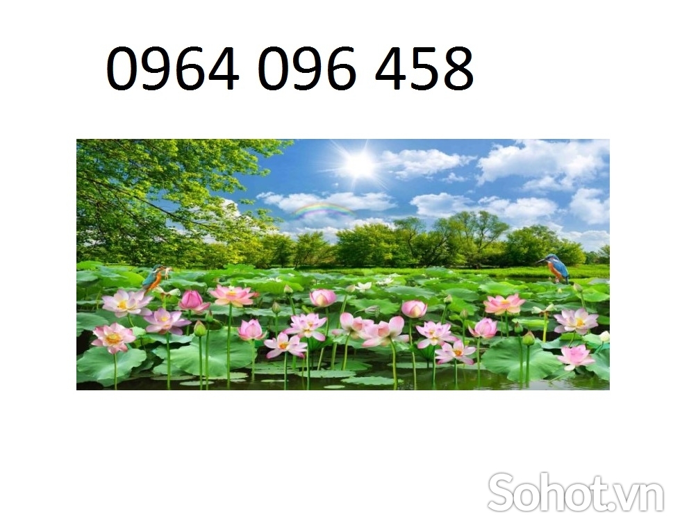 gạch tranh ốp tường 3d hoa sen