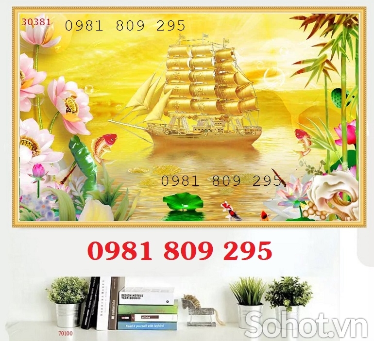 Tranh gạch men thuyền sứ ngọc