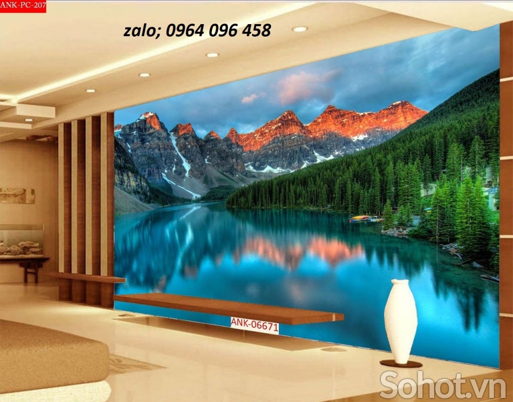 Tranh 3d trang trí phòng khách - tranh gạch 3d - YHH5