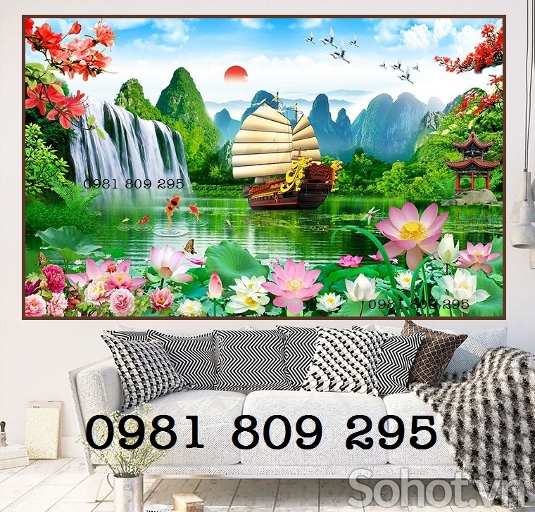 Tranh gạch , gạch 3d ốp tường phòng khách HD939