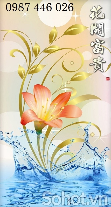 Tranh gạch men bình hoa HP97373