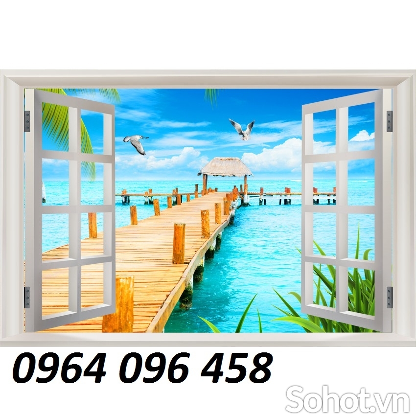Tranh gạch 3d ốp tường cửa sổ 3d - LMN87