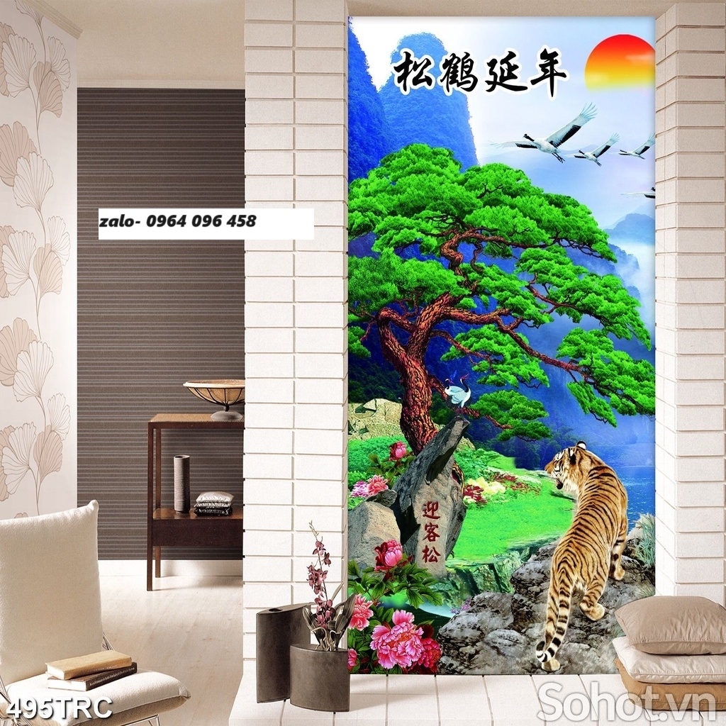 Tranh gạch 3d ốp tường tranh con hổ - CX433