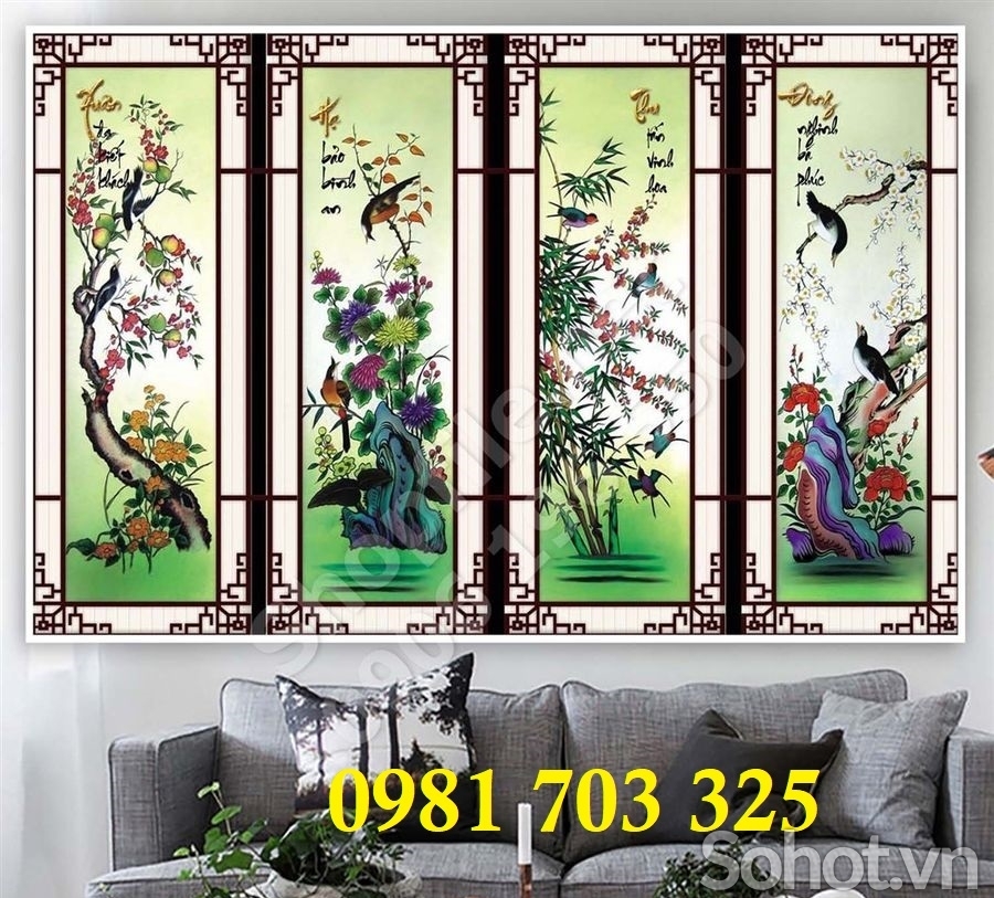Tranh gạch tứ quý 3D