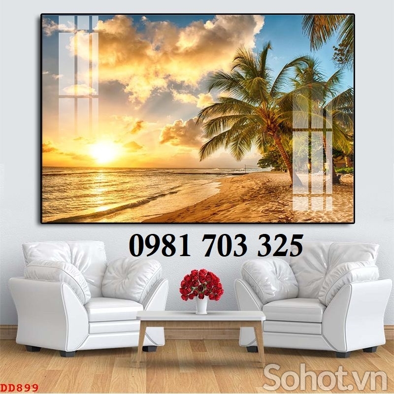 Gạch tranh 3d cảnh biển trang trí