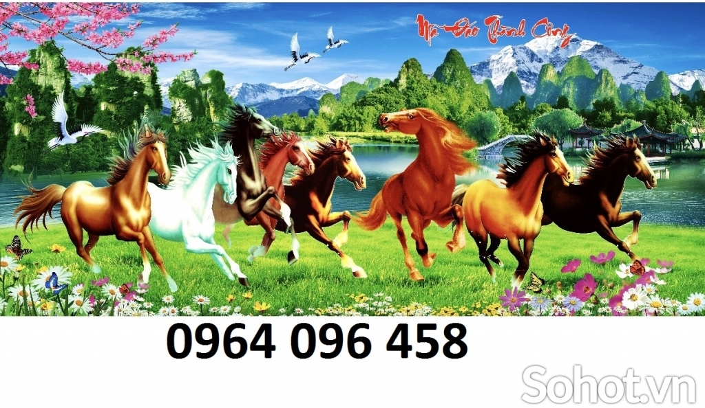 tranh phong thủy 3d - gạch tranh ốp tường - SX43