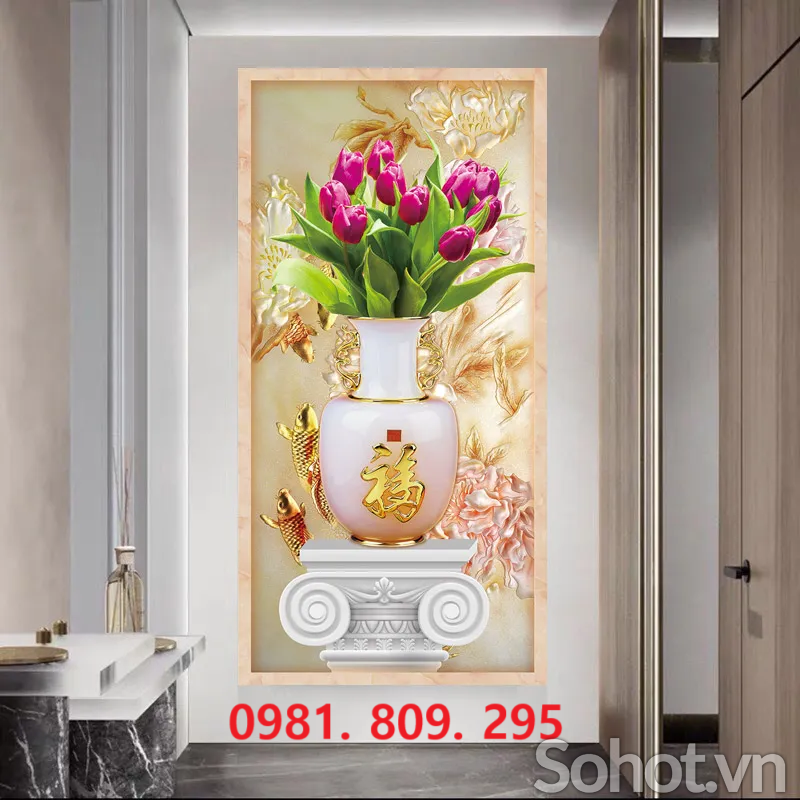 Gạch tranh bình hoa